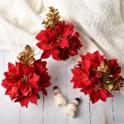 【Meric Garden】高仿真台灣手工限定聖誕紅小盆栽