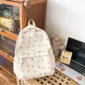 指見女子小屋 ·新款可愛少女書包校園高中大學生包雙肩包韓版大容量小碎花女背包 尼龍後背包 雙肩包 背包旅行包 學生書包