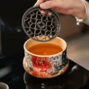 全球選品1館 生活百貨 故語 敦煌漢馬敦煌陶瓷茶洗家用茶渣缸茶水缸茶具配件廢水桶水洗
