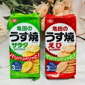日韓小潼 日本 龜田製果 薄燒餅 薄餅 脆餅 蝦味/沙拉味 兩款供選｜全店$299 全家取貨免運｜滿額折500｜APP下單最高賺19%點數⚡
