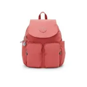 【KIPLING】『猴子包』（網路獨家款）落橘粉掀蓋多袋收納後背包-CITY POCKET S 女包