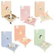 法國Doudou 瑞奇好朋友/方形安撫巾（6種花色）19cm