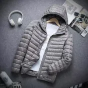 男士棉服韓版日系情侶連帽素色百搭刷毛加厚鋪棉鋪棉外套ins輕薄保暖羽絨棉襖青少年學生面包服男上衣