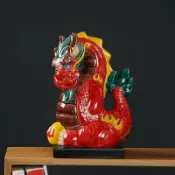全球選品1館 生活百貨 交趾陶創意可愛瓷器工藝品招財進寶鯉魚躍龍門家居擺件吉祥物禮品
