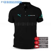 F1POLO襯衫T恤賓士AMG翻領短袖賽車服運動休閒短T男女通用