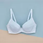 【Ladies 蕾黛絲】Step 3 包覆支撐型冰咖啡紗曉女生 B-D軟鋼圈內衣(藍)