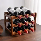 【悅心生活】免運 實木葡萄酒架 酒櫃展示座 家用收納體 紅酒擺放區 簡易置物格 輕巧耐用款 居家品茗處 省地靈活型