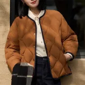 (店+)【巴黎精品】KC精品 現貨+預購頂級真羽絨外套90%鵝絨羽絨衣秋冬外套保暖大碼休閒女裝-菱格牛仔兩面穿女外套n1lm2