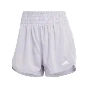【adidas 愛迪達】Pacer WVN High 女 短褲 運動 訓練 健身 高腰 輕盈 吸濕排汗 淺灰紫(IX1064)