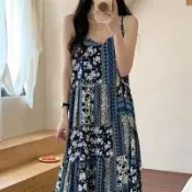 【韓國K.W.】韓國空運輕棉麻心情飛揚高品質免穿搭洋裝(小香風/輕量涼感/洋裝/休閒/日系/通勤/渡假)