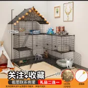 森活選物 【三層貓別墅】貓籠 貓屋 貓窩 貓舍 寵物籠 室內貓籠 超大型貓籠 幼貓適用 家用透氣 附跳臺吊床 雙層設計 空間寬敞