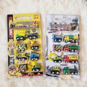 (店+)『建設工程車 迴力車 8入』  塑膠工程車 迷你迴力車 怪手 挖土機 砂石車 建設車隊 運輸車隊 小汽車 玩具車 水泥車(Q版玩具車 小車)
