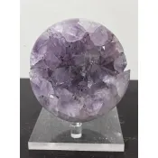 💯「實物拍攝」仙女紫鈦晶開口笑水晶擺件856.8g（全拋口大大牙可透光含座）紫晶紫水晶紫晶球天然高級消磁淨化風水擺件原礦