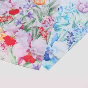 (店+)京都友禪染大判紗布手帕-洋花(藍/彩)