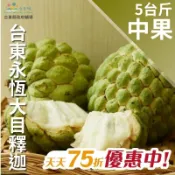 【台灣好農】⭐台東永恆大目釋迦(中果)(5台斤)-台東味-產地出貨