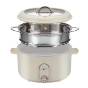 (店+)【MOLIJIA 魔力家】直營｜3L-M25 多功能美食料理不沾快煮電火電湯鍋+M2209不鏽鋼蒸籠(BY011025/SY011022-09)