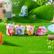 微景觀可愛英文字母LOVE小豬公仔 diy裝飾品掛配件桌麵蛋糕小擺件 園藝裝飾