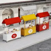 集市夜市移動花車擺攤推車商業街展示架網紅促銷車春季活動地攤車 DVYA