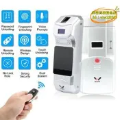 【台灣現貨】WAFU塗鴉公寓電控鎖無線指紋密碼隱形遙控鎖免布線無鎖孔雙系統