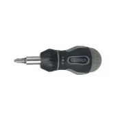【GORILLA 紳士質人手工具】省力短螺絲起子(7in1短棘輪起子)