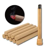 (店+)10支裝 天然艾草棒 附木底座 1.8*20cm ( 艾條 艾草條 艾灸柱 艾草棒 純艾壓製)