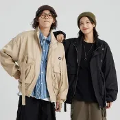 【双 11 限定】男女日系多口袋機能工裝風衣夾克輕戶外沖鋒衣外套