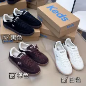 【shoes鞋魔】天貓售價559RMB 出口韓國正品KEDS帆布鞋 女款網球運動德訓鞋 美式黑皮鞋 百搭時尚繫帶小白鞋
