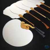 ×♈客製化 可扇子訂製 空白團扇 生宣國風 手繪扇子 墨韻自然全白 手繪水墨 寫意 古風扇面