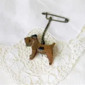 Pinkoi 代購 - 木雕犬胸針 豆柴犬 義大利