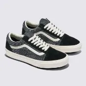 【VANS】官方旗艦 Old Skool 丹寧灰色棋盤格滑板鞋