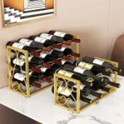 免運 酒莊酒櫃 葡萄酒架 展示架紅酒架子輕奢高檔縱嚮吧臺傢用紅酒架擺件 紅酒收納架 紅酒架擺件 格子架 紅酒收納  酒架