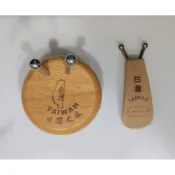 台灣製 原木2丁穴道滾珠按摩器/2丁穴道按摩器/360度滾珠/蝸牛三龍珠/刮痧/眼部指壓/瘦臉按摩