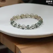 【銷售冠軍】天然水晶手鍊女款綠幽靈金髮晶黃水晶珠子串珠diy手串飾品