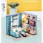 大旺袖珍館:DIY小屋客廳一角  袖珍屋娃娃屋材料包 台北車站可面交 賣場上百款小屋可選 生日畢業禮物