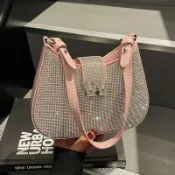 寓偉 滿鉆腋下小包包女2026夏季新款韓版潮流餃子包時尚潮流單肩斜挎包