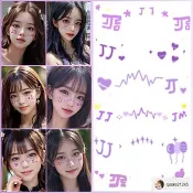 臉上貼紙 面部裝飾 化妝貼紙 妝容臉貼 林俊傑JJ20演唱會應援物週邊紫色妝容貼刺青貼妝臉貼化妝卡通