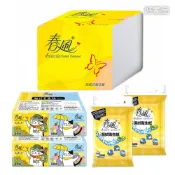 (店+)【春風】春風 生活百寶箱組合(250抽18包+袖珍面紙60包+濕拭6入) 正方形抽取式/濕式衛生紙 抗菌攜帶 免運組