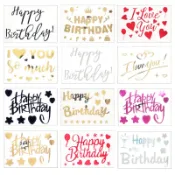 【新店24h出貨-工廠直營】批發英文波波球貼紙 生日派對氣球貼紙生日快樂波波球貼不乾膠