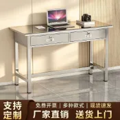 【可開發票】優選 304不銹鋼辦公桌電腦桌車間工作台實驗室帶鎖抽屜桌子寫字桌加厚