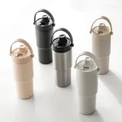 (店+)【Lami Fans】客製花字體 手提吸管杯735ml（冰壩杯 陶瓷杯 寬口杯 搖搖杯 大容量 渾圓杯 泡茶杯 手拿杯 保溫杯 陶瓷保溫瓶  