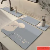 復古廚房檯面瀝水墊 碗盤 餐桌面乾燥墊 吧檯吸水杯墊 免洗 隔熱防滑墊SAA