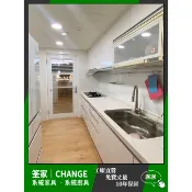 【筌家廚具｜挑戰最低價】工廠直營．系統廚具．一字形流理台．木心桶+結晶門+石英石檯面