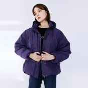【BRAPPERS】女款 寬鬆短版羽絨外套(紫)