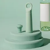 《Vacu Vin》荷蘭 Loop抽真空器+酒瓶塞-薄荷綠-- 紅酒塞 真空瓶塞 保鮮瓶塞 葡萄酒塞