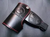 BENZ 賓士鑰匙皮套 保護皮套 賓士鑰匙包B170 C200 E280 E320 S350  (紅邊)