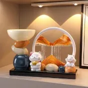 【新川】招財貓石來運轉擺件 玄關擺件 桌上擺件 裝飾品(擺件  電視櫃擺件 喬遷禮品)