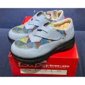 ［康美佳鞋城］ZOBR 路豹UU802A藍彩真皮交叉流線厚底鞋 真皮手工鞋 氣墊鞋休閒鞋