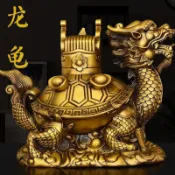 【🏆黃銅龍龜擺件】三元及第龍頭龜 招財龍龜 步步高昇吉祥物 家居客廳裝飾工藝品 銅龍龜擺飾 龍龜招財擺飾 新居擺飾