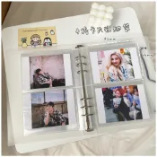 良梧〖現貨速發〗極簡創意ins韓版A5透明PVC活頁冊3寸照片拍立得相冊活頁本小卡貼紙專輯追星相片收納冊果醬英文點讀卡