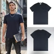  【BURBERRY 巴寶莉】BURBERRY 純棉JENSON BBOX系列刺繡B字圓領短袖T恤(男款/深藍)